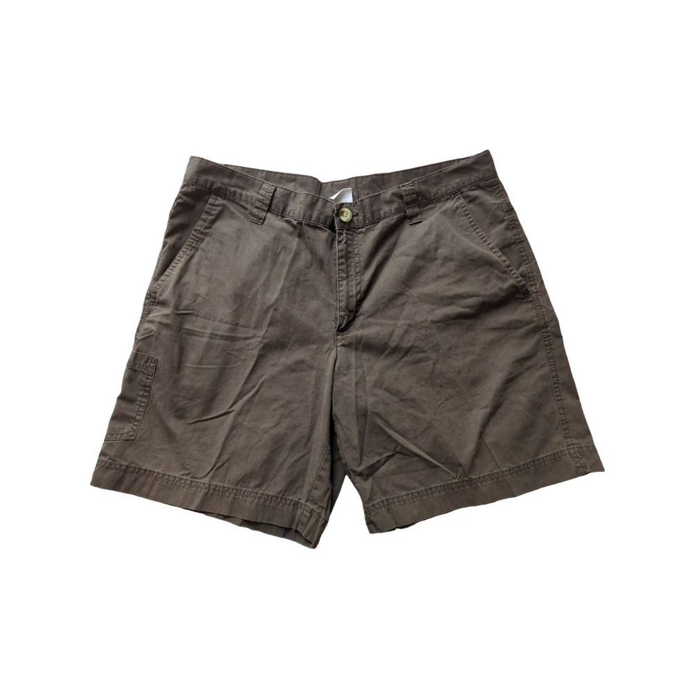 Mens Columbia Sportswear Co Fishing Shorts Brown Cargo Cotton 6 Pocket Zipper 36